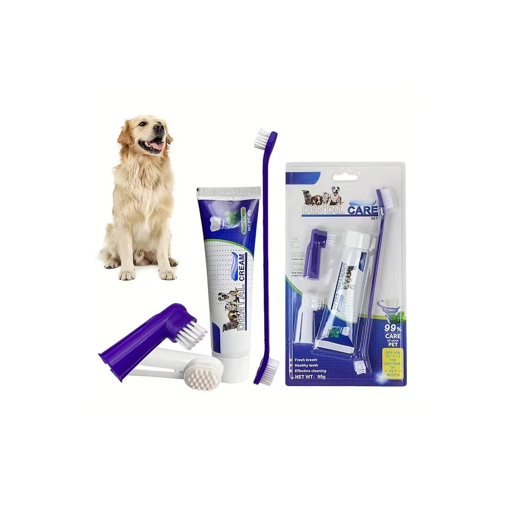 مجموعة تنظيف أسنان الحيوانات الأليفة 4 1x
